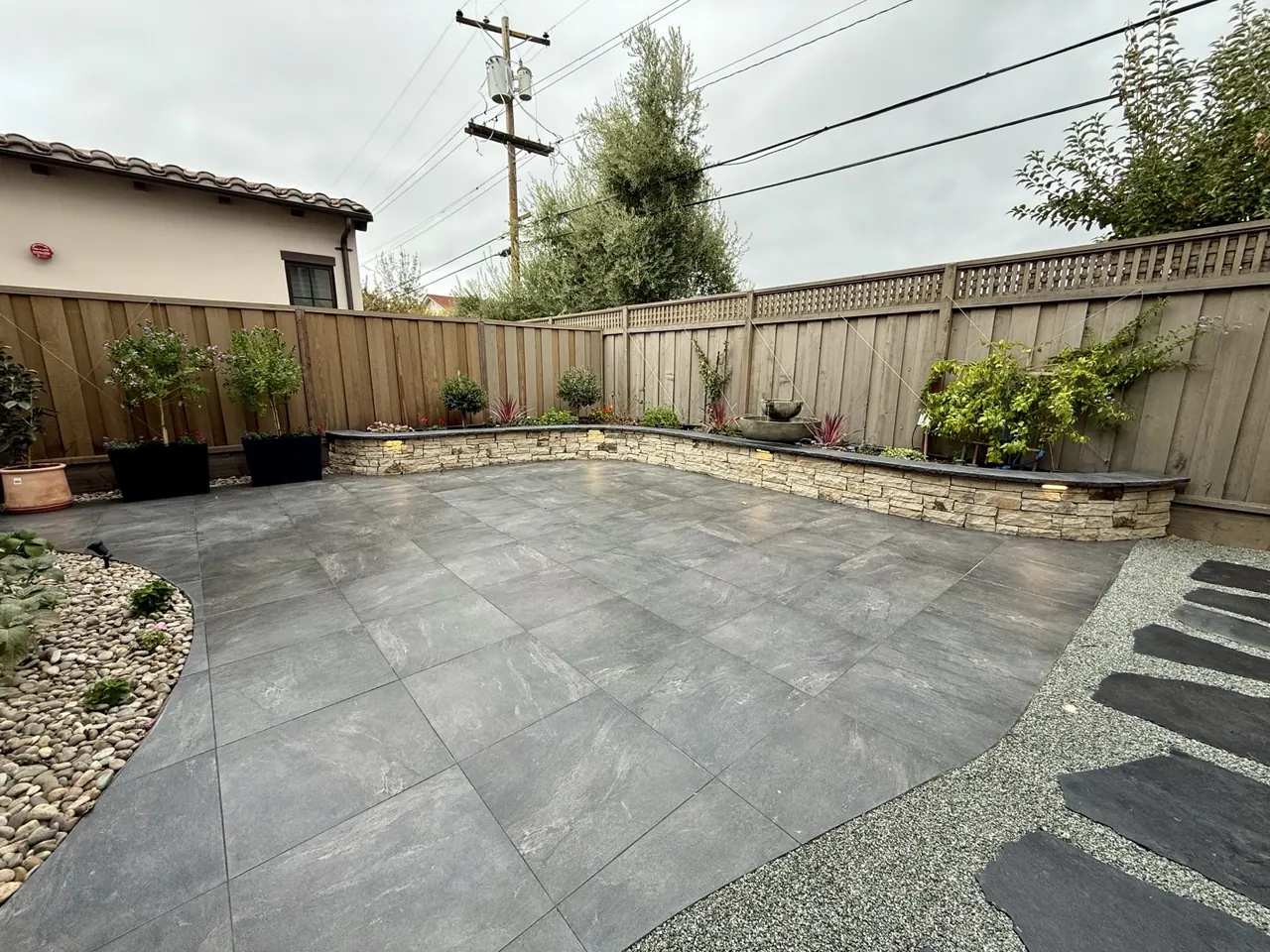Porcelain Paver Patio after Visionable landscaping work